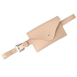 AQQWWER Hüfttasche Waist Bag PU Leather Femal Belt Phone Pouch Small Chest Pack Bags Vintage Women Belt Messenger Bags (Color : White) von AQQWWER