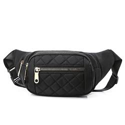 AQQWWER Hüfttasche Waist Bag for Women Female Sports Bum Bag Banana Bag Chest Pocket Casual Small Shoulder Money Pouch Purse (Color : Black) von AQQWWER