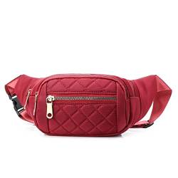 AQQWWER Hüfttasche Waist Bag for Women Female Sports Bum Bag Banana Bag Chest Pocket Casual Small Shoulder Money Pouch Purse (Color : Red) von AQQWWER