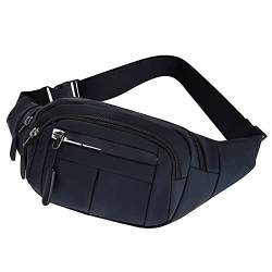 AQQWWER Hüfttasche wasserdichte Gürteltasche, Running-Gürteltasche, Handy-Reißverschluss-Gürteltasche, Brusttasche aus Oxford-Stoff (Color : Black) von AQQWWER