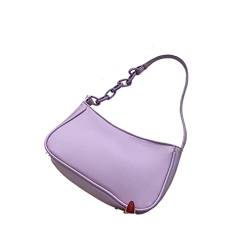 AQQWWER Schminktasche Cosmetic Bag Female Leather Solid Color Chain Handbag Retro Casual Women Totes Shoulder Bags Cosmetic Bag von AQQWWER