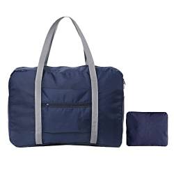 AQQWWER Wanderrucksack Faltbare Reisetaschen wasserdichte Tragetasche Reisegepäcktaschen für Frauen Große Kapazität Multifunktionale Reisetaschen Handtasche (Color : Blue) von AQQWWER