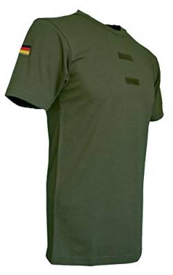 AR TACTICAL GMBH Bundeswehr Tropen T-Shirt mit Deutschlandfahnen und Klettstreifen, 6, Oliv von AR TACTICAL GMBH