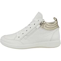 ARA Damen ROMA Mid-cut Sneaker, WEISS,PLATIN, 40 von ARA