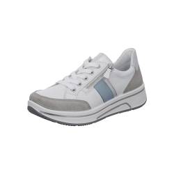 ara Damen Sapporo Sneaker, Pebble,Weiss,Silber,Aqua, 38 EU Weit von ARA