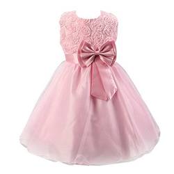 ARAUS-Baby Mädchen Prinzessin Kostüm Schöne Rose Schleife Gürtel Kleid Hochzeit Blumenmädchen Kleid für Kinder 3 Monate-10 Jahre von ARAUS