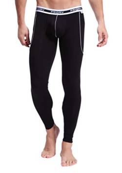 ARCITON Thermounterwäsche Herren Leggings Thermo Unterhose Lang Männer Warme Thermohose Winter L(Taille: 81cm-88cm) 3004cku Schwarz von ARCITON