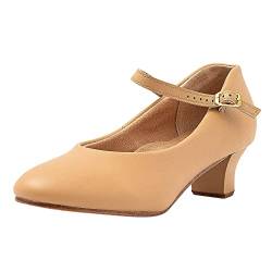 ARCLIBER Charakterschuhe für Damen, Knöchelriemen, 3,9 cm, Tanzabsätze für Ballsaal, Salsa, Tango, Braun, 38 EU von ARCLIBER