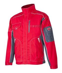 ARDON VISION Professionelle Arbeitsjacke Herren Mantel für den Installateur, Belüftung mit Reißverschlusstaschen leichte Jacke Schutzkleidung; rote Farbe; (52) von ARDON