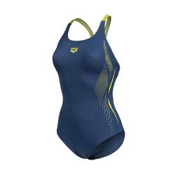 ARENA Badeanzug Damen Womens Swimmsuit Swim Pro mit BH | chlorresistent und schnelltrocknend, Farbe:blau-Lime, Größe:38 von ARENA