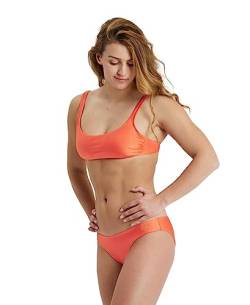 ARENA Solid Damen Bralette Top Bikini Set - Mode Zweiteiliger Badeanzug | Damen Niedlicher Bikini Badeanzug Strand und Pool, Koralle, Large von ARENA