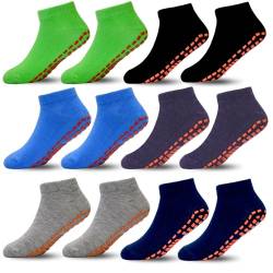 ARERWA ntirutschsocken Kinder Trampolin Socken 6 Paar Stoppersocken Kinder Yoga Socken für 6-9 Jahre Jungen Mädchen von ARERWA