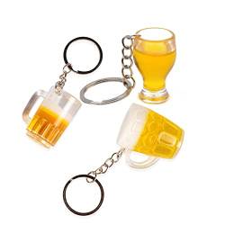 ARFUKA 3 Stück Schlüsselanhänger Bierkrug Anhänger Autoschlüsselanhänger Schlüsselringe Schlüsselbund Keychain Weihnachtsgeschenke Geburtstaggeschenke Valentinstaggeschenk für Männer und Frauen von ARFUKA