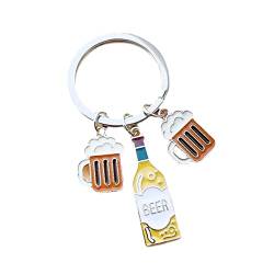 ARFUKA Schlüsselanhänger Bierflasche Anhänger Schlüsselhalter Schlüsselringe Autoschlüsselanhänger Keychain Geschenke für frauen und Männer von ARFUKA