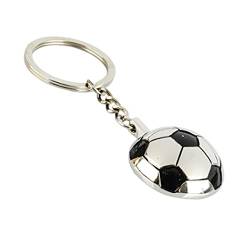 RFUKA Schlüsselanhänger Fußball Anhänger Schlüsselring Metall Keychain Schlüsselkette Weihnachten Geburtstag Geschenk für Damen und Herren Silber von ARFUKA