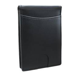 ARGIANO Herren-Geldbörse aus echtem Leder, RFID-blockierend, minimalistische Vordertasche, Schwarz, Lässig oder geschäftlich von ARGIANO