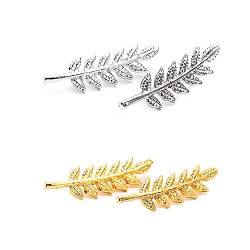 ARHZ 2 Paar Blattform aus Legierung ohrringe damen,Earrings for women, Ohrringe Zierlich Ohrringe Trendy Ohrstecker,Geeignet für jeden Anlass, wie Hochzeit, Abschlussfeier, Date -Gold und Silber von ARHZ