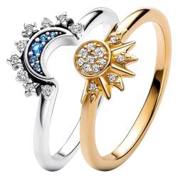 ARHZ 2 Stück Ring Set Sonne Und Der Mond Freundschaftsringe Gold Ringe,sonne mond ring,promise ring,Für Ihren besten Freund/Lebensgefährten von ARHZ