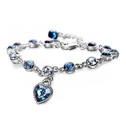 ARHZ Armband Damen,Damen Armband,Schmuck Damen,Herz Armbänder Kristallen Verstellbar Armkette ，Geschenke für Frauen von ARHZ