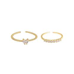 Damen Mädchen Gold Knuckle Ring Set, Stapelringe Vintage Ringe von ARHZ