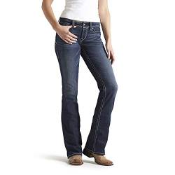 ARIAT Damen R.e.a.l. Mid Rise Straight Leg Jean-dotd Jeanshose, Rainstorm, 30 L EU von ARIAT