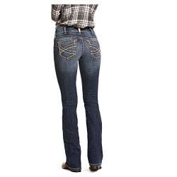 ARIAT Damen R.e.a.l. Mid Rise Stretch Enwined Boot Cut Jeans Hose, Festival Blau, 33 von ARIAT