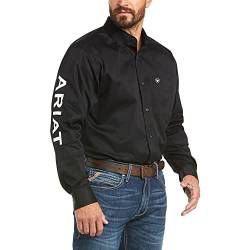 ARIAT Herren T-Shirt mit Team-Logo, Twill, Klassische Passform Hemd, Schwarz/Weiß, Klein von ARIAT