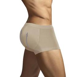 ARIUS Boxer-Unterhose mit Füllung in der hinteren (beige) - erweitert das Volumen und die Größe vom Gesäß - Men’s Padded Buttocks - Men's Shapewear - Push UP Herren (M) von ARIUS