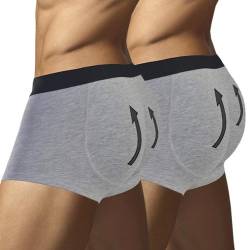 ARIUS Pack 2 Boxer-Unterhose mit Füllung in der hinteren - erweitert das Volumen und die Größe vom Gesäß - Men's Padded Buttocks - Men's Shapewear - Push UP Herren (S) von ARIUS