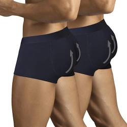 ARIUS Pack 2 Boxer-Unterhose mit Füllung in der hinteren - erweitert das Volumen und die Größe vom Gesäß - Men's Padded Buttocks - Men's Shapewear - Push UP Herren (S) von ARIUS