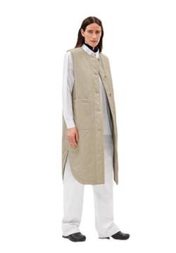 ARMEDANGELS GAUJAA - Damen M Sand Stone Outerwear Waistcoats Rundhalsausschnitt Relaxed Fit von ARMEDANGELS