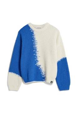 ARMEDANGELS MIYAAR - Damen M Warm Blue-Oatmilk Strick Pullover Rundhalsausschnitt Loose Fit von ARMEDANGELS