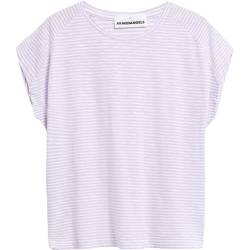 ARMEDANGELS ONELIAA Lovely Stripes - Damen L Lavender Light-Oatmilk Shirts T-Shirt Rundhalsausschnitt Loose Fit von ARMEDANGELS