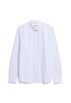 ARMEDANGELS QUAASA Stripes - Herren L White-Dynamo Blue Hemd Langarm Rundhalsausschnitt Regular Fit von ARMEDANGELS