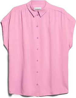 ARMEDANGELS ZONYAA - Damen XL Raspberry Pink Bluse Kurzarm Rundhalsausschnitt Relaxed Fit von ARMEDANGELS