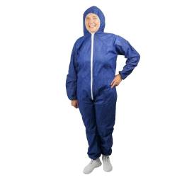 ARNOMED PP-Schutzanzug Extra Stark, Ganzkörperanzug Blau 50g/m², Maleranzug-Einweg XL, Arbeits-Overalls für Herren/Damen mit Kapuze, Einweg Overall, Schutzanzug Einweg, Einweg-Overalls von ARNOMED