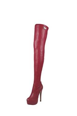 AROLLO Thigh High Stiefel Stretch Rot (42 EU, rot) von AROLLO