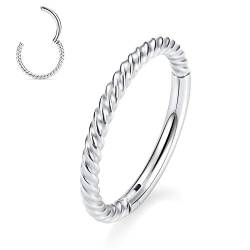 AROWRO 18g Knorpelohrring Hoop Nasenringe 18 Gauge Silber Nasenring Hoop Tragus Ohrring Daith Ohrringe Helix Ohrringe Forward Helix Ohrring Rook Ohrringe 6mm Nose Hoop Snug Ohrringe Nasenpiercing von AROWRO