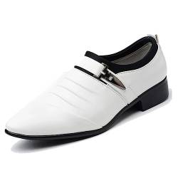 ARPINO Herren Anzugschuhe Business wies Lederschuhe Hochzeit Smoking Halbschuhe Männlichen Freizeitschuhe,Weiß,43 EU von ARPINO