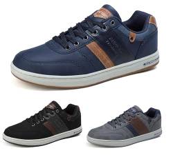 ARRIGO BELLO Freizeitschuhe Herren Sneaker PU Leder Walkingschuhe Atmungsaktive Athletic Formal Classic Sportschuhe 41-46, Blau, Größe 41 von ARRIGO BELLO