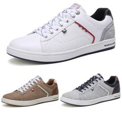 ARRIGO BELLO Sneaker Herren Schuhe Business Freizeitschuhe Leichte Trainers für Walking, Laufen, Sport Größe 41-46 (43, A_Weiße) von ARRIGO BELLO