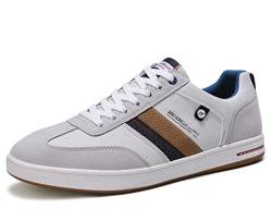 ARRIGO BELLO Sneaker Herren Schuhe Business Freizeitschuhe Leichte Trainers für Walking, Laufen, Sport Größe 41-46 (44, T Grau Weiß) von ARRIGO BELLO