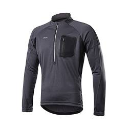 ARSUXEO Herren Fahrradtrikot, Lange Ärmel, Mountainbike-Hemd, 4 Taschen, Radsport-Trikots & -Shirts für Herren 6032 Grau L von ARSUXEO