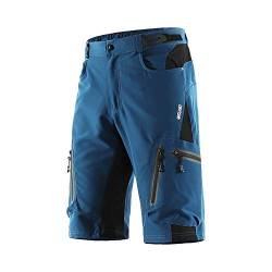 ARSUXEO Herren Radhose Loose Fit MTB Shorts Wasserabweisende Outdoor Sporthose mit 7 Taschen 1202 Dunkelblau S von ARSUXEO