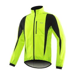 ARSUXEO Herren Radjacke wasserdicht winddicht Winter Thermal Atmungsaktiv Fahrradbekleidung 15K Grün L von ARSUXEO