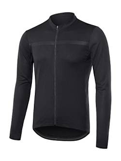 ARSUXEO Herren Radtrikot Langarm ultraleichtes Fahrradtrikot Slim Fit Bike Trikot Radfahren Radsport Shirt 6038 Schwarz M von ARSUXEO