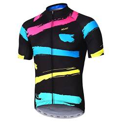 ARSUXEO Herren Radtrikot mit Kurzen äRmeln, MTB-Trikot, Helles Fahrrad-T-Shirt, Atmungsaktives Radoberteil ZY842 L von ARSUXEO