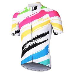 ARSUXEO Herren Radtrikot mit Kurzen äRmeln, MTB-Trikot, Helles Fahrrad-T-Shirt, Atmungsaktives Radoberteil ZY848 L von ARSUXEO