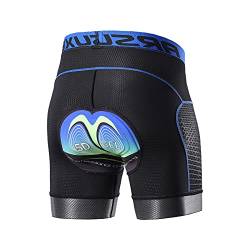 ARSUXEO Herren-Radunterwäsche, 3D-Gel-gepolsterte Fahrrad-Shorts für Männer, Fahrrad-Shorts, blau, Groß von ARSUXEO