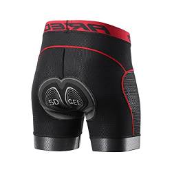 ARSUXEO Herren-Radunterwäsche, 3D-Gel-gepolsterte Fahrrad-Shorts für Männer, Fahrrad-Shorts, rot, Klein von ARSUXEO